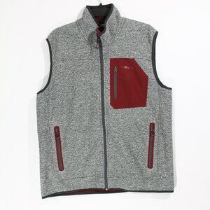 Orvis Sweater Fleece Vest Men Large Zipper Pockets Gray Layering